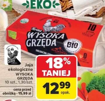 Jaja ekologiczne wysoka grzęda