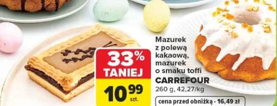 Mazurek z polewą kakaową, mazurek o smaku toffi
