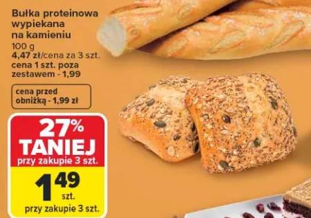 Bułka proteinowa wypiekana na kamieniu