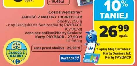 Łosoś wędzony jakość z natury plastry