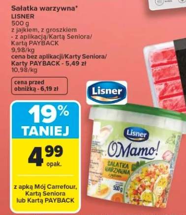 Sałatka warzywna z jajkiem, z groszkiem