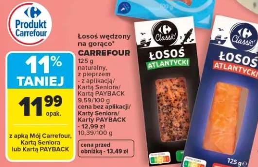 Łosoś wędzony na gorąco naturalny, z pieprzem