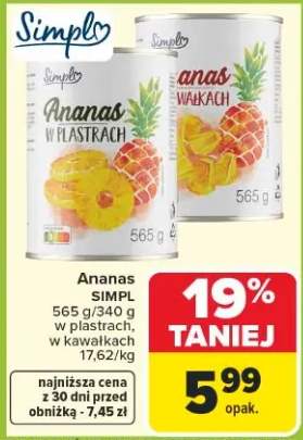 Ananas w plastrach