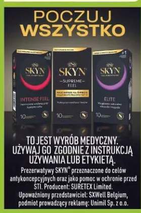 Prezerwatywy Skyn różne rodzaje