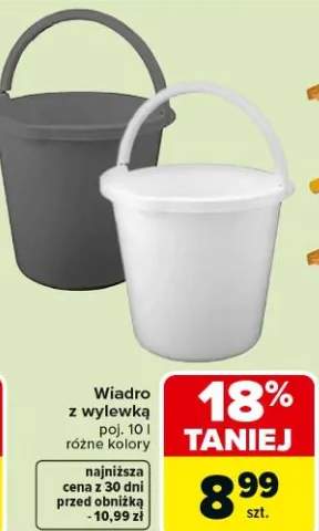 Wiadro z wylewką poj. 10 l różne kolory