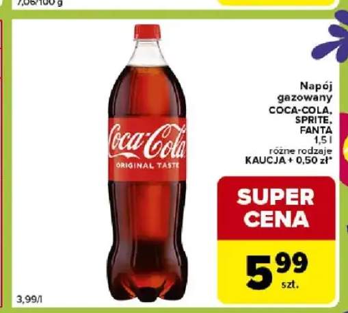 Napój gazowany Coca-Cola, Sprite, Fanta różne rodzaje kaucja