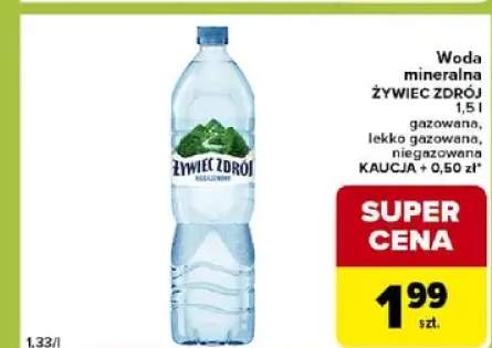 Woda mineralna Żywiec Zdrój gazowana, lekko gazowana, niegazowana