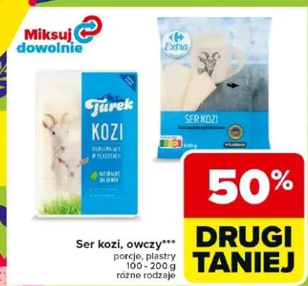 Ser kozi, owczy w plastrach lub porcjach