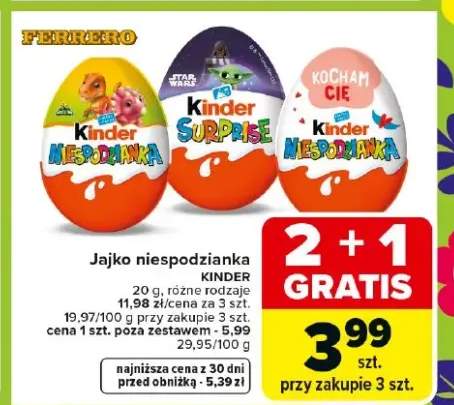 Jajko niespodzianka różne rodzaje