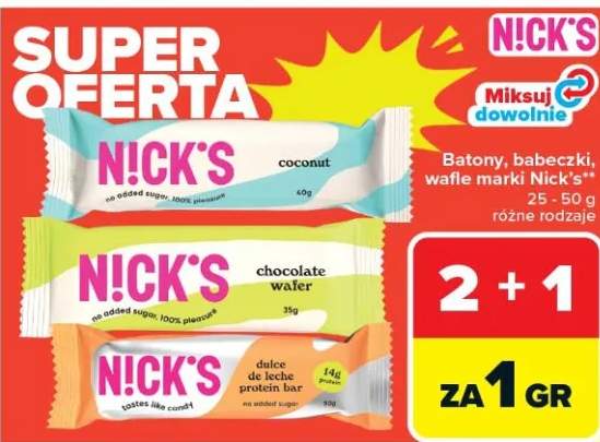 Batony, babeczki, wafle marki Nick's