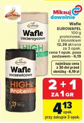 Wafle Eurowafel proteinowe, z błonnikiem