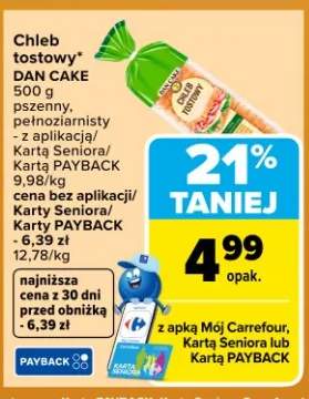 Chleb tostowy pszenny, pełnoziarnisty