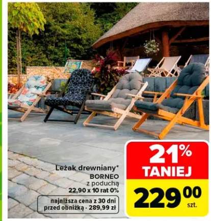 Leżak drewniany z poduchą