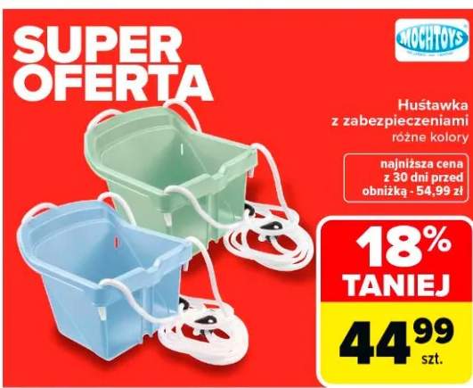 Huśtawka z zabezpieczeniami różne kolory