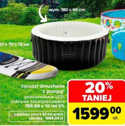Jacuzzi dmuchane z pompą, podświetlenie LED, pokrywa zabezpieczająca