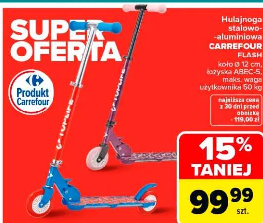 Hulajnoga stalowo-aluminiowa Carrefour Flash