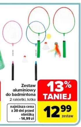 Zestaw aluminiowy do badmintona 2 rakietki, lotka