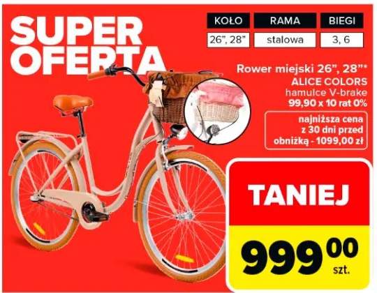 Rower miejski 26", 28" Alice Colors