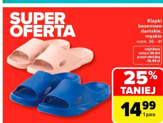 Klapki basenowe damskie, męskie