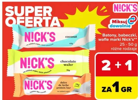 Batony, babeczki, wafle marki Nick's