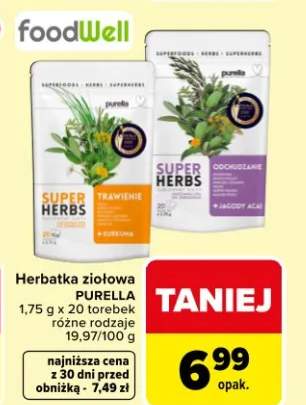 Herbatka ziołowa Purella różne rodzaje