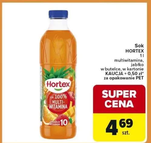 Sok multiwitamina, jabłko w butelce, w kartonie KAUCJA + 0,50 zł za opakowanie PET