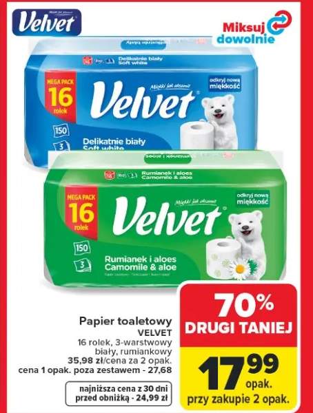 Papier toaletowy delikatnie biały, rumianek i aloes