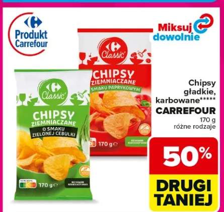 Chipsy gładkie ziemniaczane o smaku paprykowym karbowane