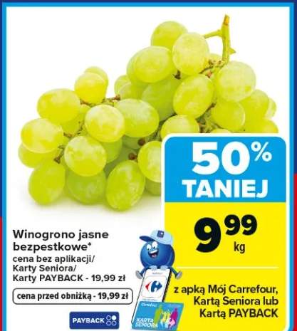 Winogrono jasne bezpestkowe