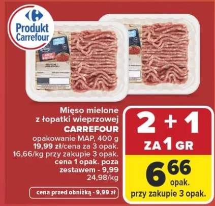 Mięso mielone z łopatki wieprzowej opakowanie MAP