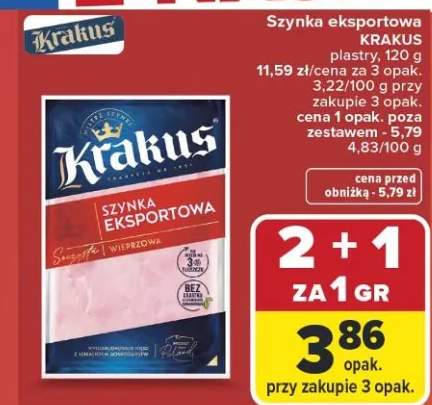 Szynka eksportowa plastry