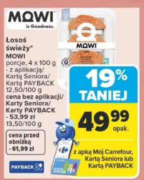 Łosoś świeży MOWI porcje, 4 x 100 g