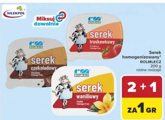 Serek homogenizowany różne rodzaje