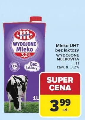 Mleko UHT bez laktozy wydojone