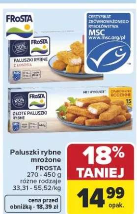 Paluszki rybne mrożone różne rodzaje