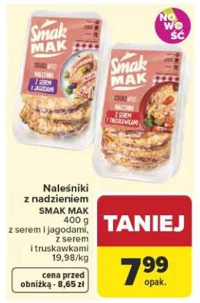 Naleśniki z nadzieniem z serem i jagodami, z serem i truskawkami