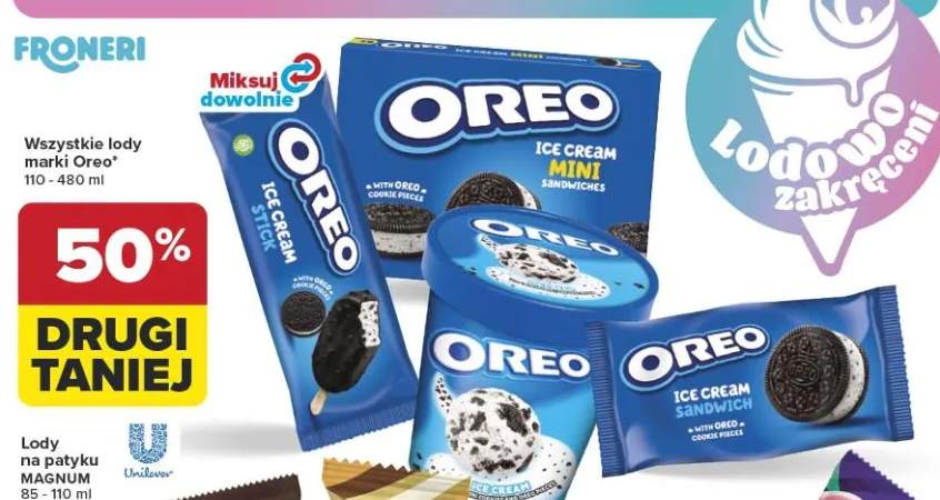 Wszystkie lody marki Oreo