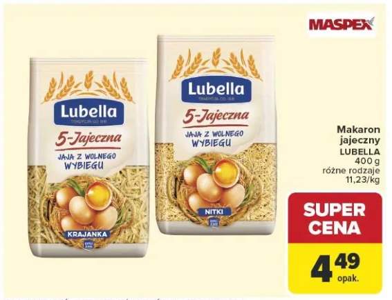 Makaron jajeczny krajanka, nitki