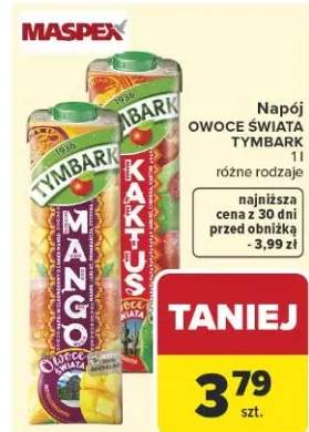 Napój owoce świata Tymbark różne rodzaje