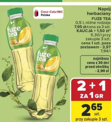 Napój herbaciany różne rodzaje KAUCJA + 0,50 zł