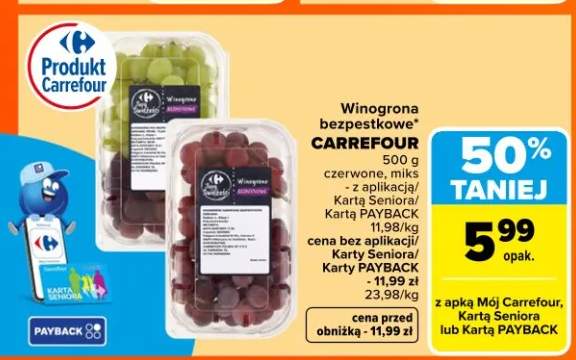 Winogrona bezpestkowe czerwone, miks