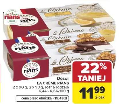 Deser La Crème Rians różne rodzaje