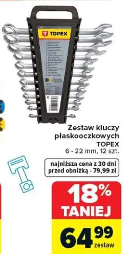 Zestaw kluczy płaskooczkowych 6 - 22 mm, 12 szt.