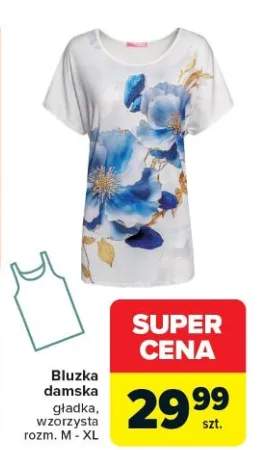 Bluzka damska gładka, wzorzysta