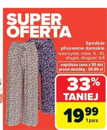 Spodnie plisowane damskie wzorzyste