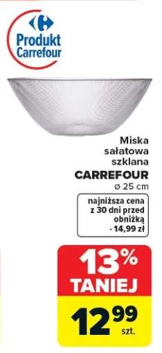 Miska sałatkowa szklana CARREFOUR ø 25 cm