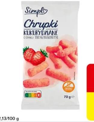 Chrupki kukurydziane o smaku truskawkowym