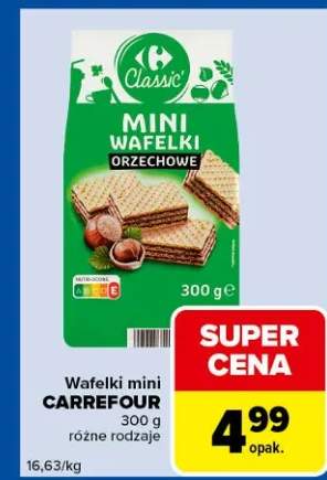 Wafelki mini orzechowe różne rodzaje