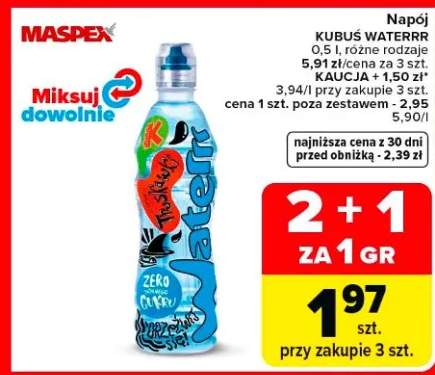 Napój Kubuś Waterrr różne rodzaje