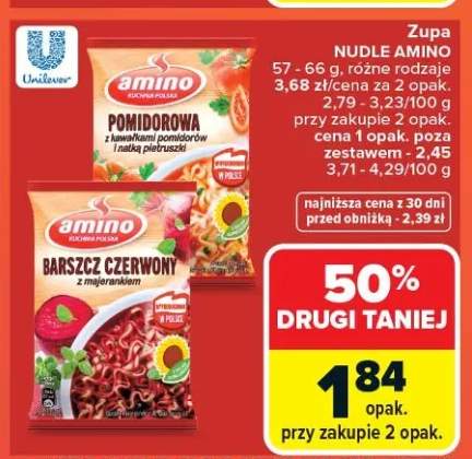 Zupa nudle amino barszcz czerwony z imbirkiem